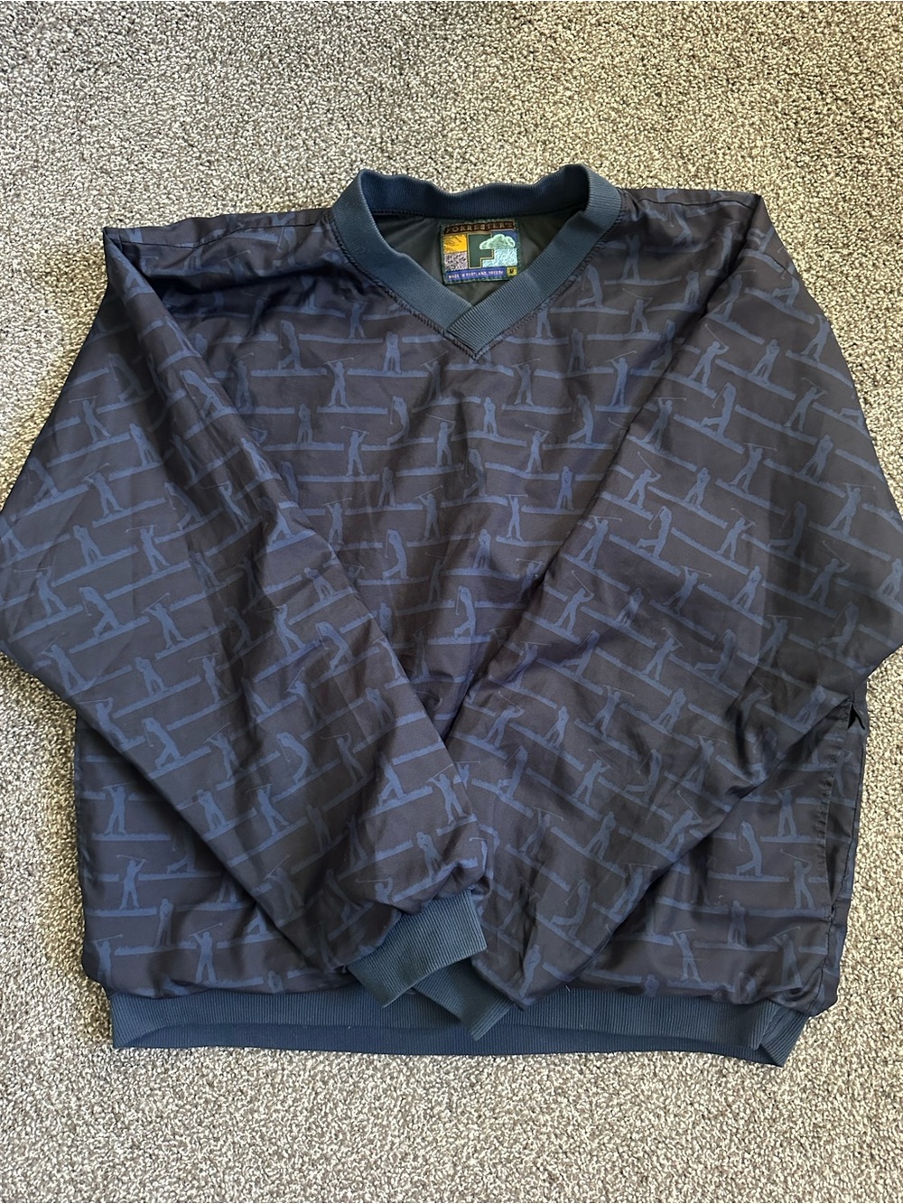 Dark Navy Golf Patterned Pullover Wind breaker